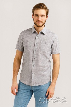 Мужская рубашка от известного бренда Finn Flare. Модель с коротким рукавом и кар. . фото 1