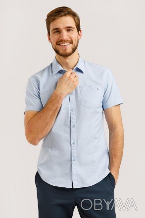 Мужская рубашка от известного бренда Finn Flare. Модель с коротким рукавом и кар. . фото 1