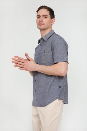 Мужская рубашка от известного бренда Finn Flare. Модель с коротким рукавом и кар. . фото 4