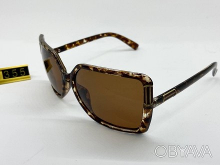 Cолнцезащитные очки женские с поляризацией классика элегантные черные коричневые. . фото 1