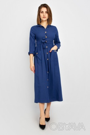 
Стильное платье Mixray синего цвета, производство Турция. Ткань мягкая, не тяне. . фото 1