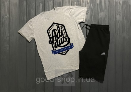 Мужской летний комплект футболка и шорты Адидас (Adidas), футболки и шорты Турей. Сумы. фото 1 Мужской летний комплект футболка и шорты Адидас (Adidas), футболки и шорты Турей. Сумы. фото 1