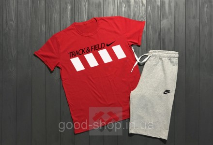 Мужской комплект футболка + шорты Nike красного и серого цвета (люкс ) M. Сумы. фото 1 Мужской комплект футболка + шорты Nike красного и серого цвета (люкс ) M. Сумы. фото 1