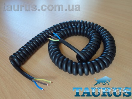 Мощный спиральный кабель чёрного цвета ThermoPulse Spiral Cable Power Black 3х1.. . фото 1