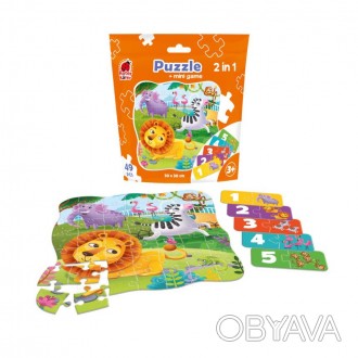 Puzzle in stand-up pouch "2 in 1. Zoo" RK1140-06. . фото 1