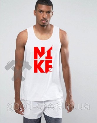 Хлопковая мужская майка Найк (Nike), летняя брендовая майка трикотажная, XL Бела. Суми. фото 1 Хлопковая мужская майка Найк (Nike), летняя брендовая майка трикотажная, XL Бела. Суми. фото 1