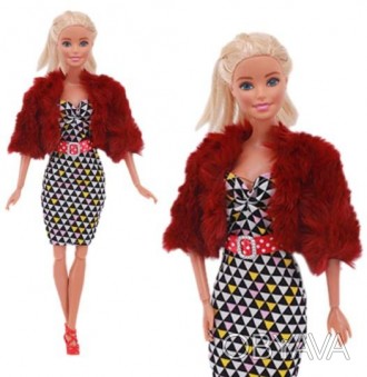 Набор одежды с шубой для куклы Барби. В разновидностях выбирайте вариант с плать. . фото 1