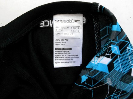 Мужские купальные шорты Speedo  Endurance+ черного цвета с рисунком и логотипом.. . фото 7
