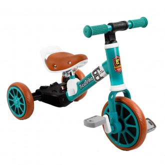 Велосипед велобег трехколесный 2 в 1 детский бирюзовый Best Trike. Одесса. фото 1 Велосипед велобег трехколесный 2 в 1 детский бирюзовый Best Trike. Одесса. фото 1