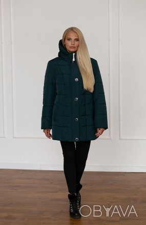 Женская зимняя куртка прямого кроя. Центральная застежка — молния, прирыта планк. . фото 1