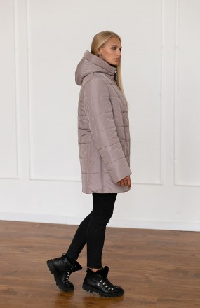 Женская зимняя куртка прямого кроя. Центральная застежка — молния, прирыта планк. . фото 4