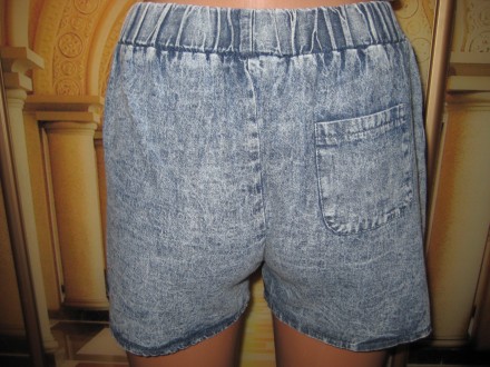 Продам женские шорты с лампасами. Размер S-M. Ткань легкий джинс, 100 % хлопок. . . фото 5