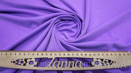  Ткань футер двунитка однотонная цвет светло-фиолетовый - это плотный, но мягкий. . фото 1