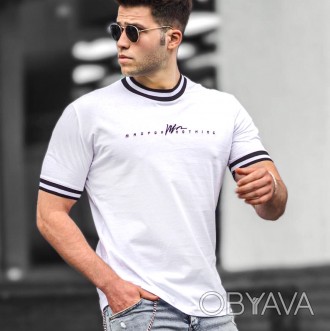 Белая мужская футболка с принтом.
Производство: Турция
 Размеры: M, L, XL. Соста. . фото 1