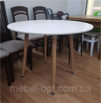Стол Nolan III DT-9017 круглый белый 100 см ножки бук в скандинавском стиле. Киево-Святошинский. фото 1 Стол Nolan III DT-9017 круглый белый 100 см ножки бук в скандинавском стиле. Киево-Святошинский. фото 1