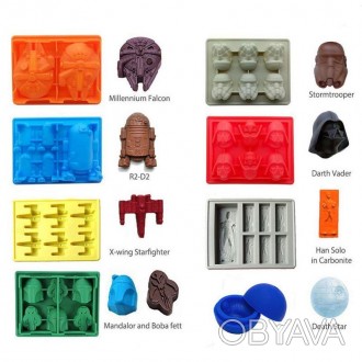 Набор силиконовых форм для льда Star Wars 
-8 штук в наборе
-материал - пищевой . . фото 1