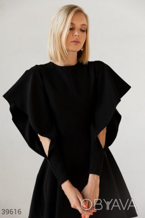 Доступные размеры: s, m, l, xl Черное платье мини с круглым вырезом. На спинке м. . фото 1