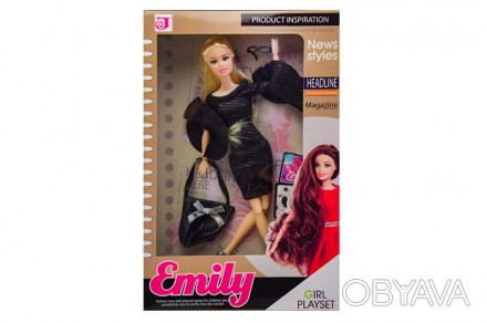 
Лялька "Emily" QJ062B сумочка, шарніри, окуляри, в коробці 34*7*22,6 см Детальн. . фото 1