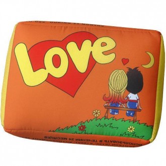 Подушка в форме жвачки оранжевая Love XXL 50x36x17 см (XLP_L005). Черновцы. фото 1 Подушка в форме жвачки оранжевая Love XXL 50x36x17 см (XLP_L005). Черновцы. фото 1