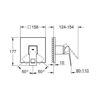 Внешняя часть смесителя для душа Grohe Eurocube 24061000. . фото 3