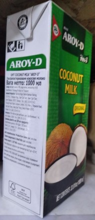 Кокосове молоко 70% Aroy-D кондитерам для крема выпечки натуральний  
Кокосове . . фото 11