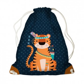 Рюкзак-мешок детский MINI Тигр-индеец 26х36 см (DRM_17M050_BR). Черновцы. фото 1 Рюкзак-мешок детский MINI Тигр-индеец 26х36 см (DRM_17M050_BR). Черновцы. фото 1