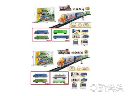 Железная дорога 2018AB 147-125см,локомотив24см,вагон2шт(18и27см),дерево,муз,зв,с. . фото 1