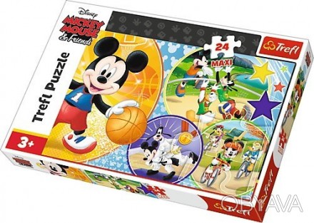 Puzzles ‑ 24 Maxi ‑ Time for playing sports! / Disney Standard Characters. . фото 1
