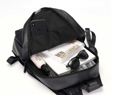 Женский городской большой рюкзак черный, стильный и модный рюкзачок для девушек . . фото 7