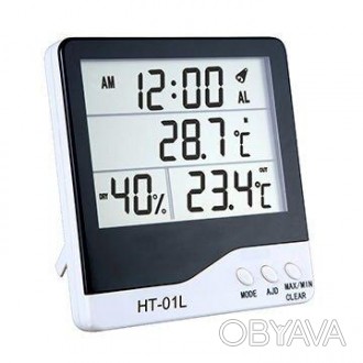 Гигротермометр-часы HT-01L – прибор, относящийся к типу 3 в 1.
Предназначен для . . фото 1