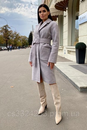Элегантное пальто миди длины, отлично моделирует и визуально вытягивает силуэт.М. . фото 9