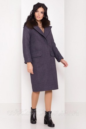 Элегантное пальто полуприталенного кроя, с карманом-листочкой и отложным воротни. . фото 3