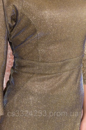 Платье-хамелеон из трикотажа с люрексом. Полуприталенный лаконичный крой. Скромн. . фото 5
