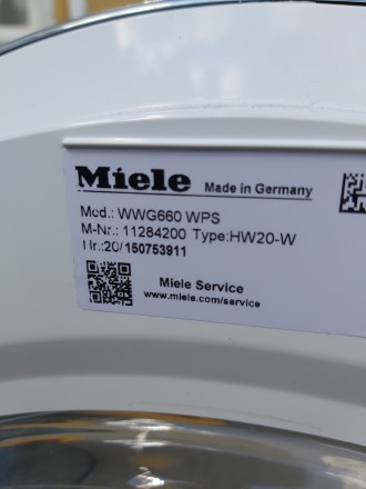 Стиральная машина Миле MIELE WWG 660 WCS 9 кг А+++ TwinDos WiFi
Оригинальная ст. . фото 3