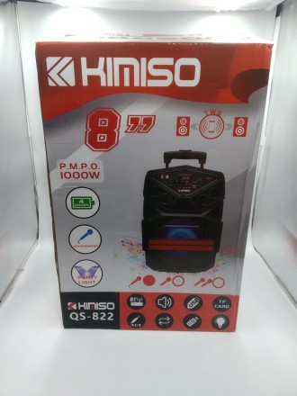 Легкая и функциональная колонка Kimiso QS-822 с микрофоном (USB/BT/FM). Акустика. . фото 4