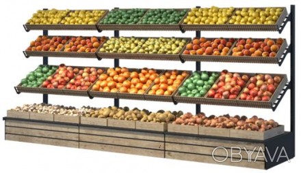 Стеллаж овощной широко используется для демонстрации различных групп товаров: пр. . фото 1