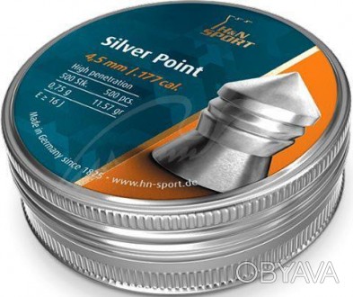 Пули H&N Silver Point, 500 шт/уп, 0,75 гр 4,5 мм 92344500005 Тяжёлые точные охот. . фото 1