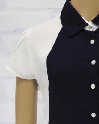 Блузка шкільна з коротким рукавом для дівчатка. Сучасний дизайн, чудова посадка.. . фото 3
