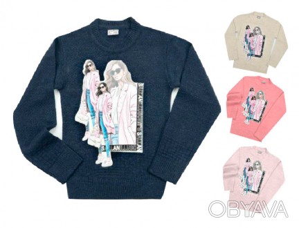 В'язаний светр для дівчинки з круглою горловиною. Виробництво Туреччина.
ПЕРЕВАГ. . фото 1