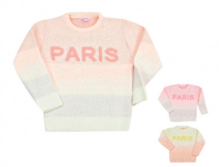 Свитер вязаный под горло для девочки, с надписью Paris, My Style (размер 1-2лет. Днепр. фото 1 Свитер вязаный под горло для девочки, с надписью Paris, My Style (размер 1-2лет. Днепр. фото 1