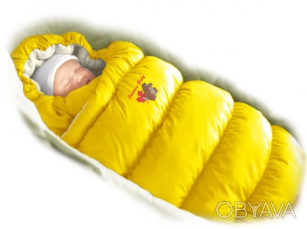 Зимний пуховый конверт одеяло для новорожденных на меху "Inflated”. Разные цвета. . фото 1