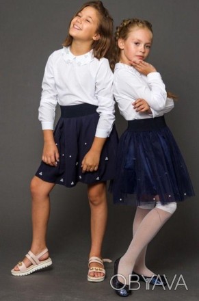 Блузка шкільна з довгим рукавом для дівчинки. Сучасний дизайн, відмінна посадка.. . фото 1