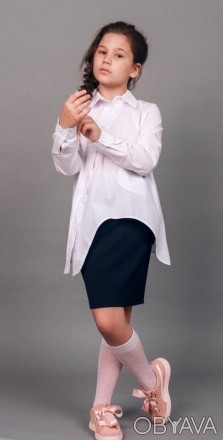 Блузка школьная с длинным рукавом для девочки. Современный дизайн, отличная поса. . фото 1