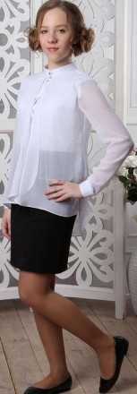 Блузка Блузка школьная с длинным рукавом для девочки, воротник стойка, х/б DaNa-. Днепр. фото 1 Блузка Блузка школьная с длинным рукавом для девочки, воротник стойка, х/б DaNa-. Днепр. фото 1
