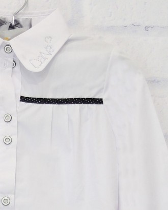 Блузка шкільна з довгим рукавом для дівчинки. Сучасний дизайн, відмінна посадка.. . фото 3