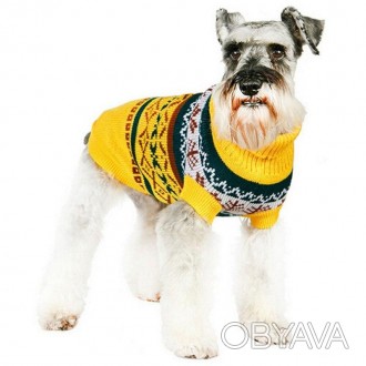 Вязаный свитер для собак Alfa «Узоры» - свитерок хорошо тянется, очень теплый и . . фото 1