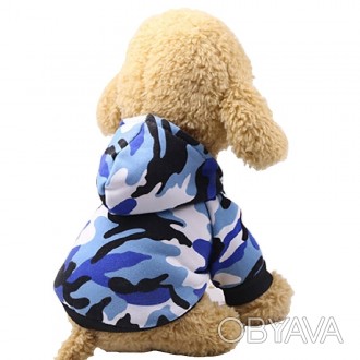 Толстовка для собак Alfa «Камуфляж». Теплая толстовка с модным камуфляжным принт. . фото 1