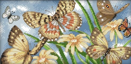 Набор для вышивания крестом 33х18 Бабочки на лугу Joy Sunday D202
Наборы для выш. . фото 1