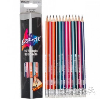 Набір олівців Marco. олівець простий, тригранний, з гумкою, НВ, 12шт./Уп.. . фото 1