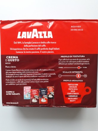 Цена за 1пачку 250г
Итальянский молотый кофе Lavazza CREMA e Gusto Ricco  - это. . фото 3